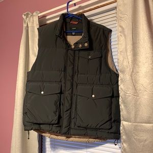 Gray and tan J.Crew winter vest. Size large